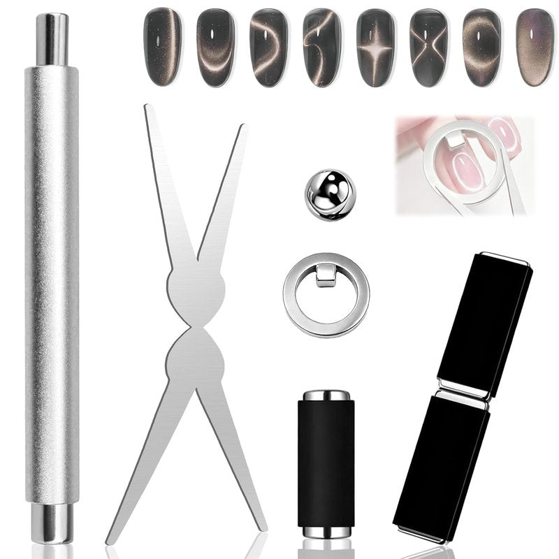 Ring Magnet for Nails - Cat Eye Gel Polish Tool Set for Instant 3-Second Effects | Neodymium Magnetic Nail Art