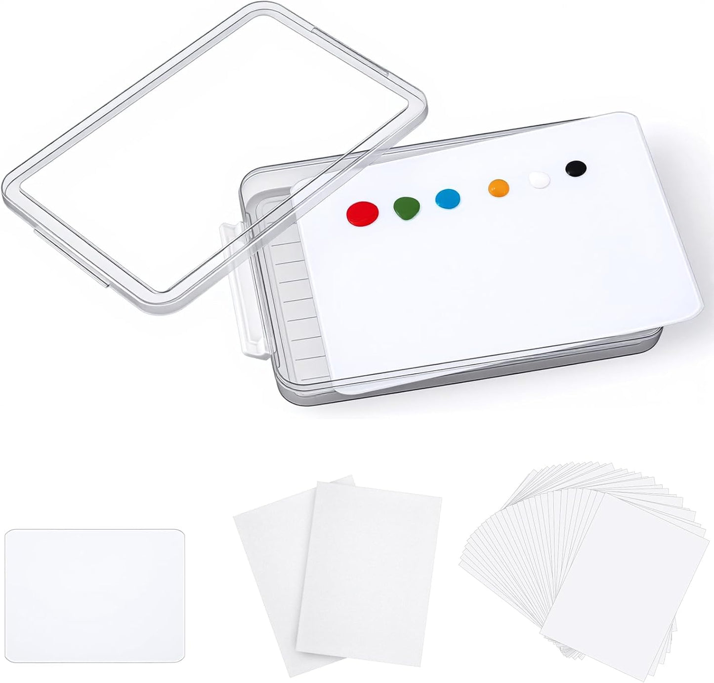 Tempered Glass Palette for Oil Painting - 9 x 12 Inch Airtight Container with 40 Sheets Disposable Paper for DIY Color Mixing