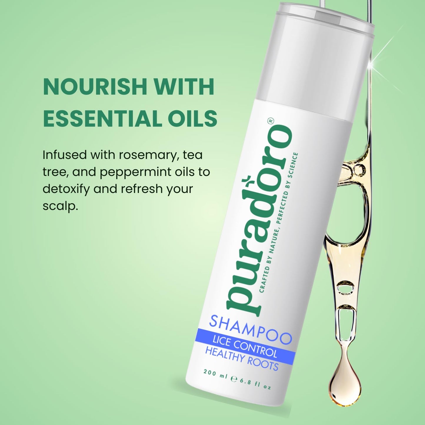 Lice Control Shampoo - Natural Defense Against Head Lice & Nits | Gentle Formula with Neem, Tea Tree & Coconut Oil for All Ages