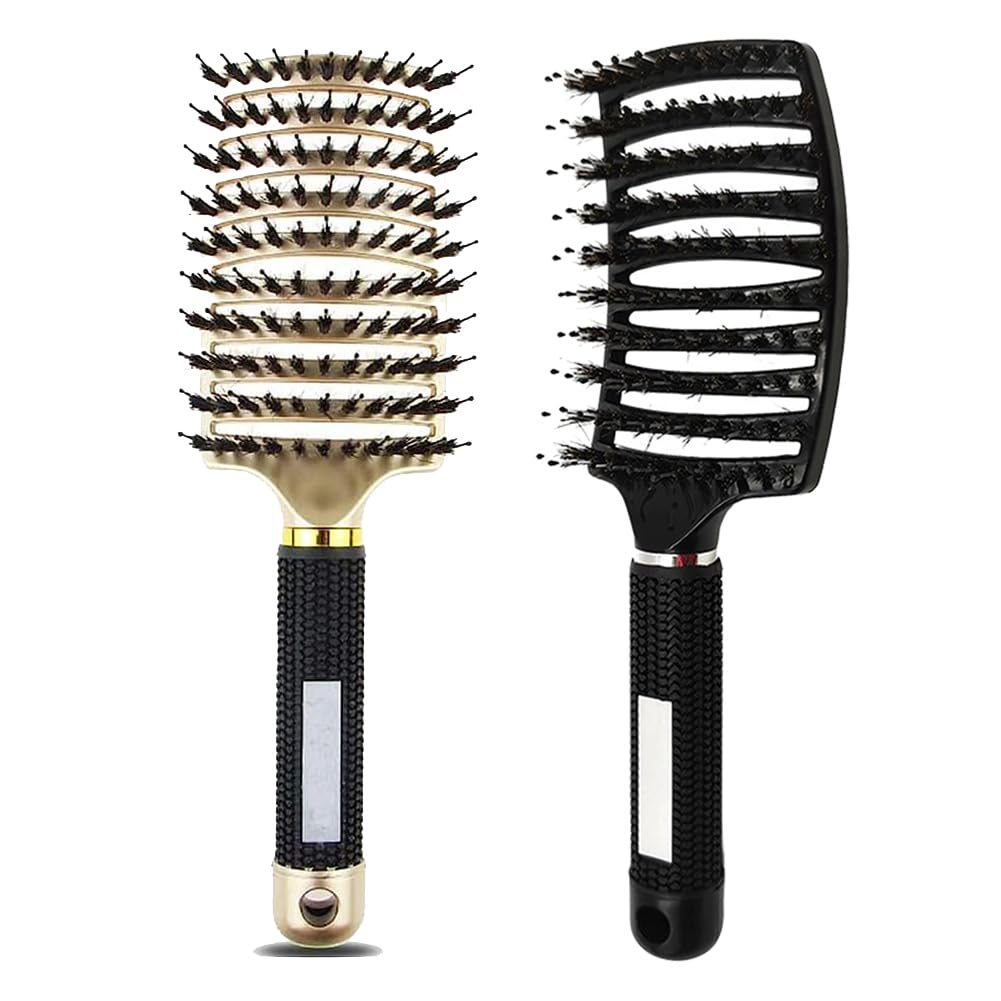 Ultra Detangling Brush - Magical Hairbrush for Wet or Dry Hair | Fast Drying, Massage Design (Pink & Purple)