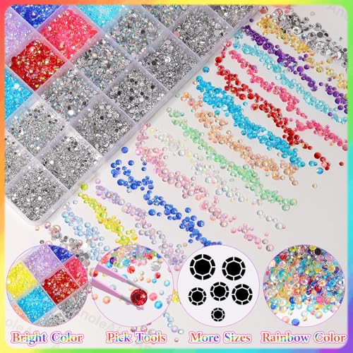 AnoleAir S1 22000PCS Colorful AB & Transparent Rhinestones Bedazzling Craft Kit