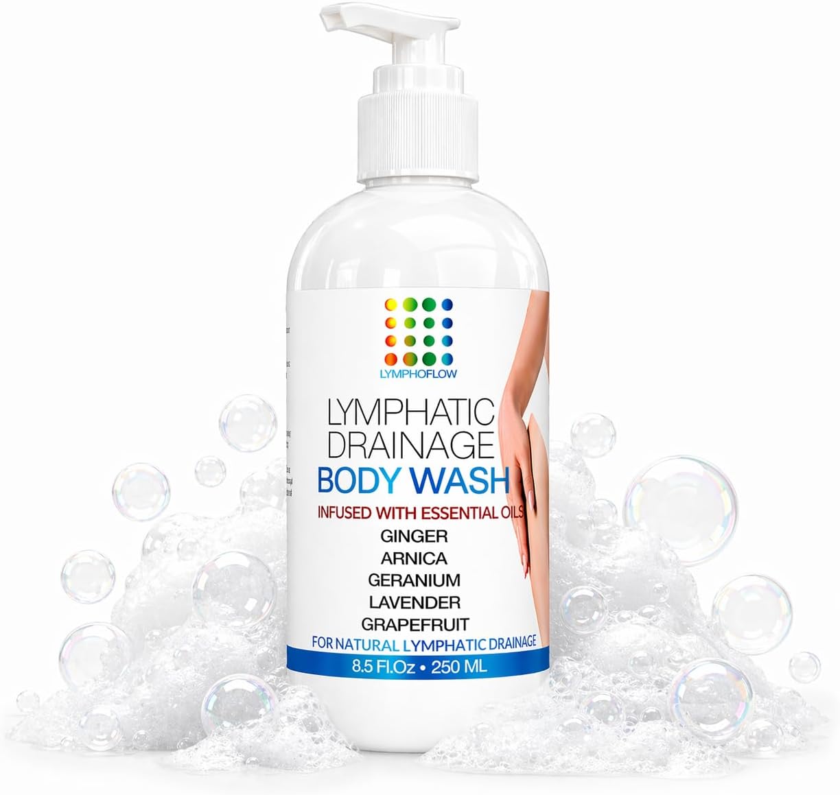 Lymphatic Drainage Body Wash - Natural Herbal Shower Gel for Detox & Healthy Lymph Flow | 8 Fl Oz