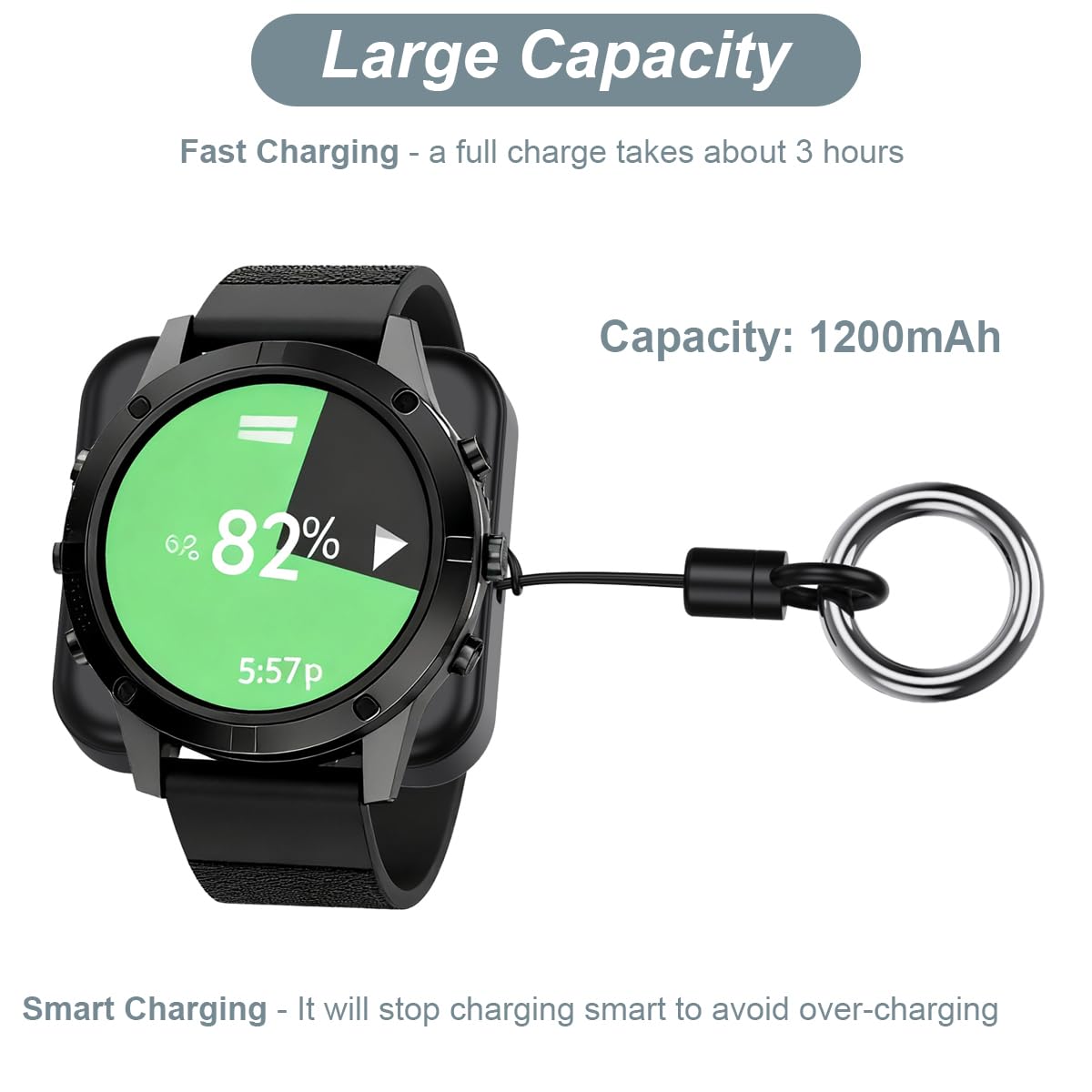 Portable Charger for Garmin Watch - Forerunner 55 255 165 265 965, Vivoactive 6/5, Venu 4 3 3s X1, Instinct 3/2, Approach S70 S62 S50 S44, Fenix 8 7X 6, Tactix 8 7 Pro (1200mAh)