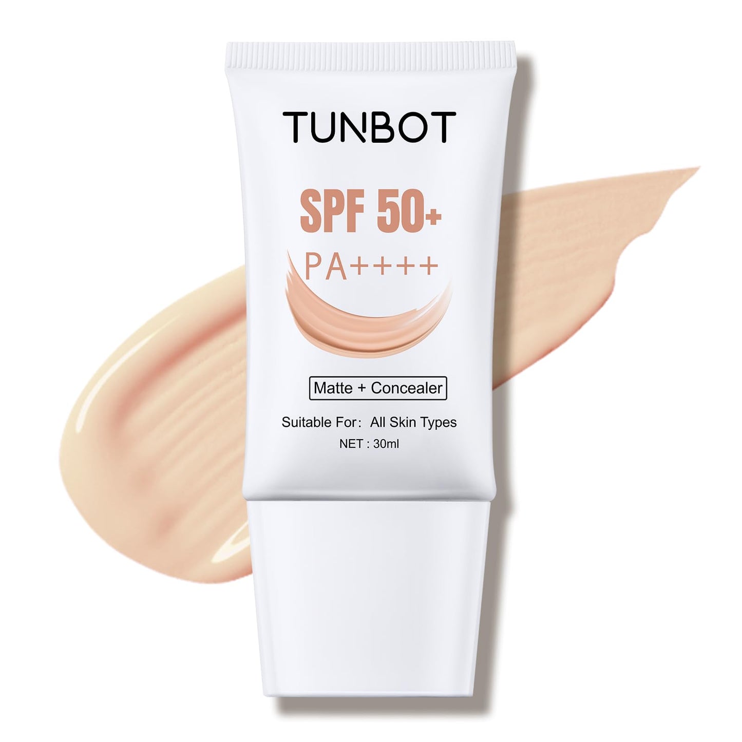 Liquid Foundation SPF 50, 30ml Full Coverage Lightweight Concealer Foundation, Long Lasting Oil Control Waterproof Face Foundation, Even Skin Tone, Daily Sun Protection