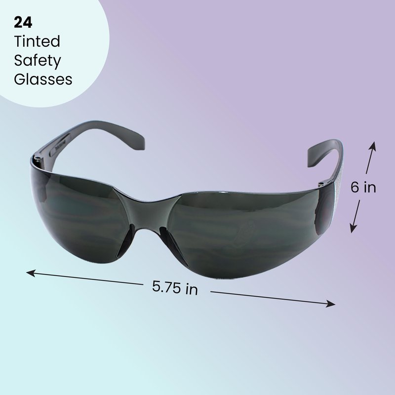 Aqulius Tinted Safety Glasses for Men & Women - 24-Pack, Dark, Tactical - ANSI Z87+ Impact Resistant & UV Protection - Safety Sunglasses for Construction