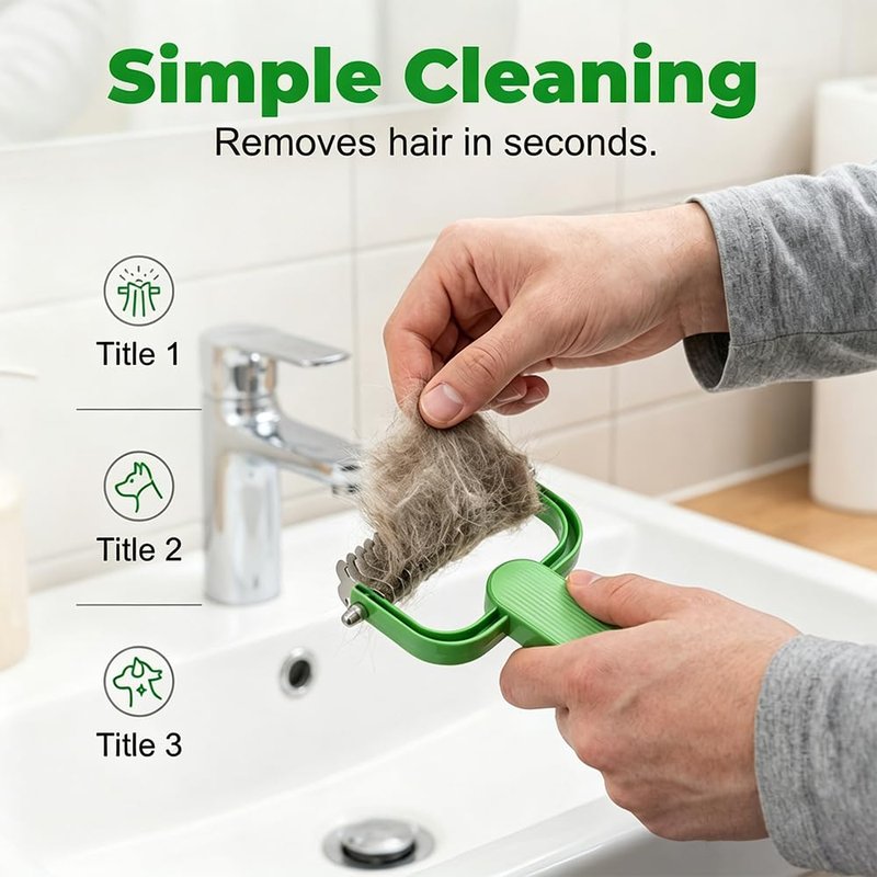Universal Pet Detangling Comb - Professional Dematting & Undercoat Rake for Dogs & Cats | Gentle Grooming Brush (Green)