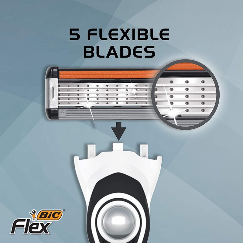 Bic Flex 5 Hybrid Razor - 1 Count Handle & 3 Count Cartridges Per Package - One (1) Package