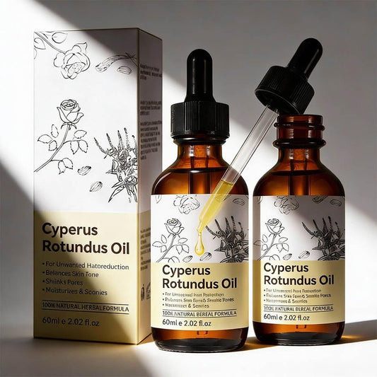 Cyprus Rotundus Oil for Hair Removal, Naturally Reduce Unwanted Hair Growth, Reducing Body Hair Growth, For All Skin Types, Non-irritating Formula (2 Cyperus Rotundus Oil Organic Cyperus Rotundus)