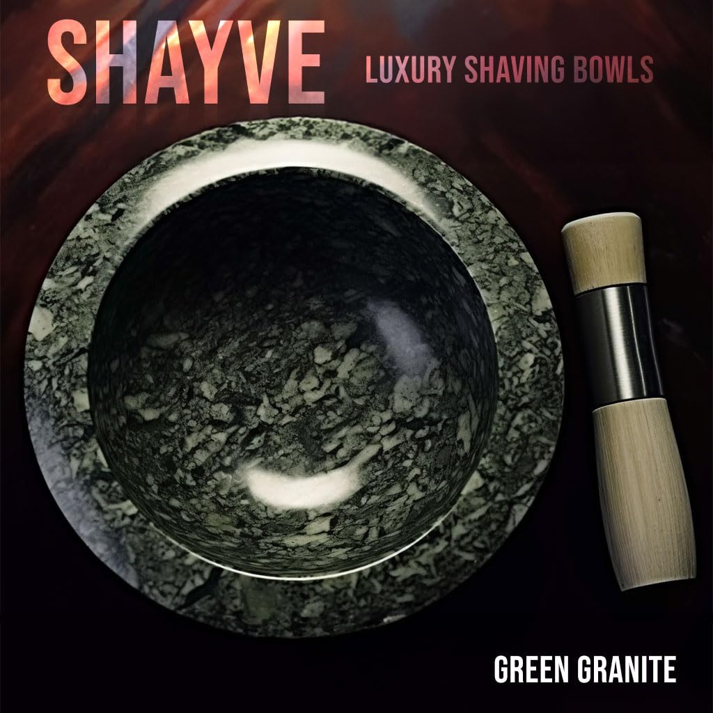 URBAN SOMBRERO ShayVe Shaving Bowl for Shaving Soap & Cream — Granite Shave Bowl For Shaving Soap & Cream — Exquisite Heat Insulated Wet Shaving Kit Addition (Black)