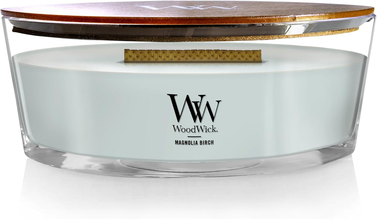 WoodWick Medium Hourglass Candle - White Tea & Jasmine Scent | 9.7oz, Crackling Burn, Perfect for Gifting (Pack of 4)