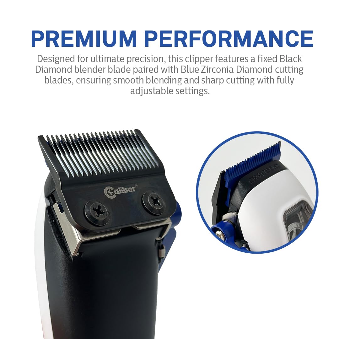 Caliber Pro Zirconia DLC Hair Clipper Blades, Professional Barber Trimmer Replacement Blades, Compatible with Disruptor ZR and 10MM Clipper