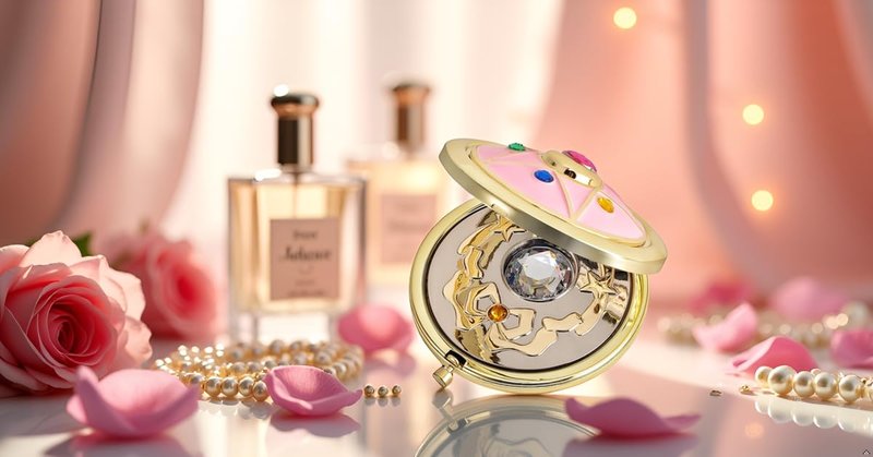 Saluaqui Anime Star Makeup Mirror, Cute Japanese Style Portable Folding Mirror with Crystal - 2.75 Inch Travel Purse Mirror, Unique Cosmetic Mirror & Cosplay Prop Gift for Women and Girls