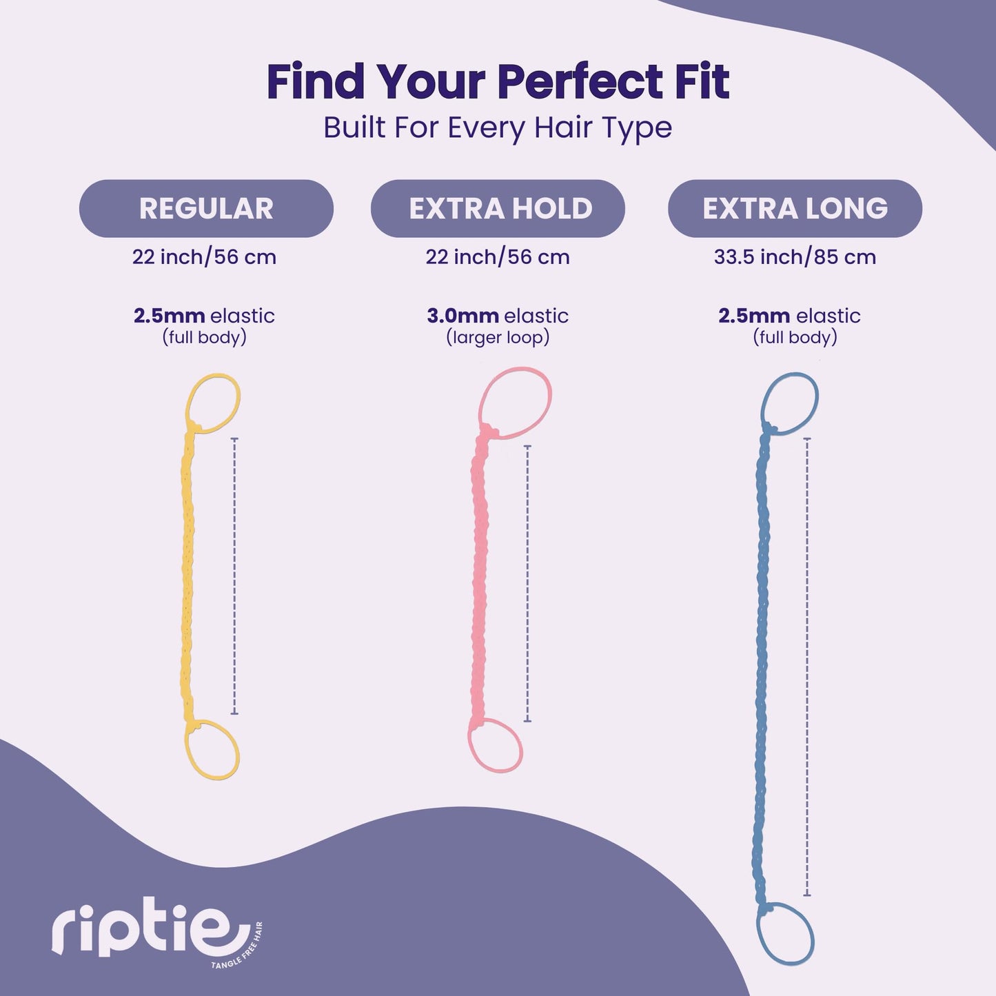 Rip Tie Soft Tangle-Free Hair Tie for Women, Nylon Hair Elastic, Colorful Hair Accessory - As Seen on Shark Tank - 1pc Sunset (Regular)