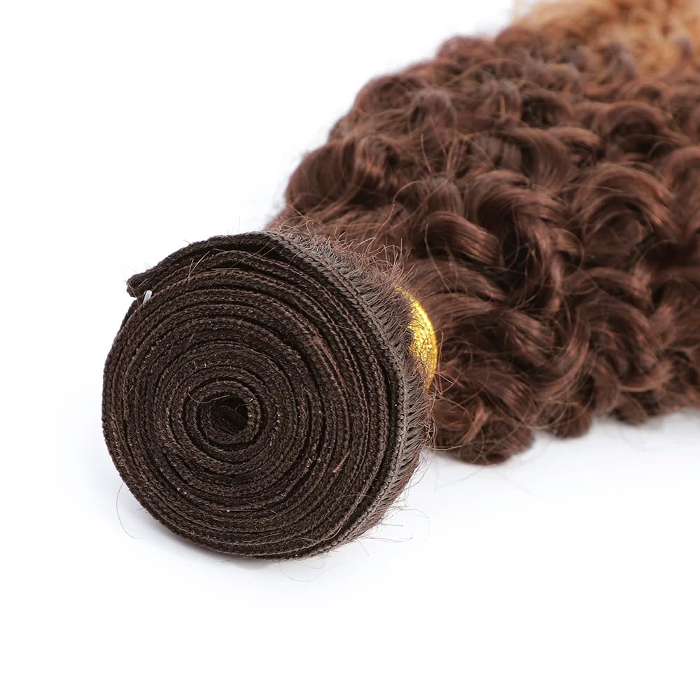 1B430 Deep Wave Bundles Human Hair Chocolate Brown Bundles Human Hair 8A Brazilian Virgin Remy Hair 3 Bundles 28 30 32 Inch 4/30 Bundles Dark Brown Loose Wave Bundles No Tangle Hair Extensions