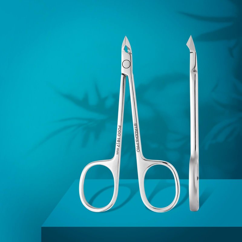 Staleks PODO 10 Podology Scissors-Style Nippers – 7 mm Blades with Heel – Beveled Straight Tips – Ideal for Corns, Calluses, and Cuticle Processing