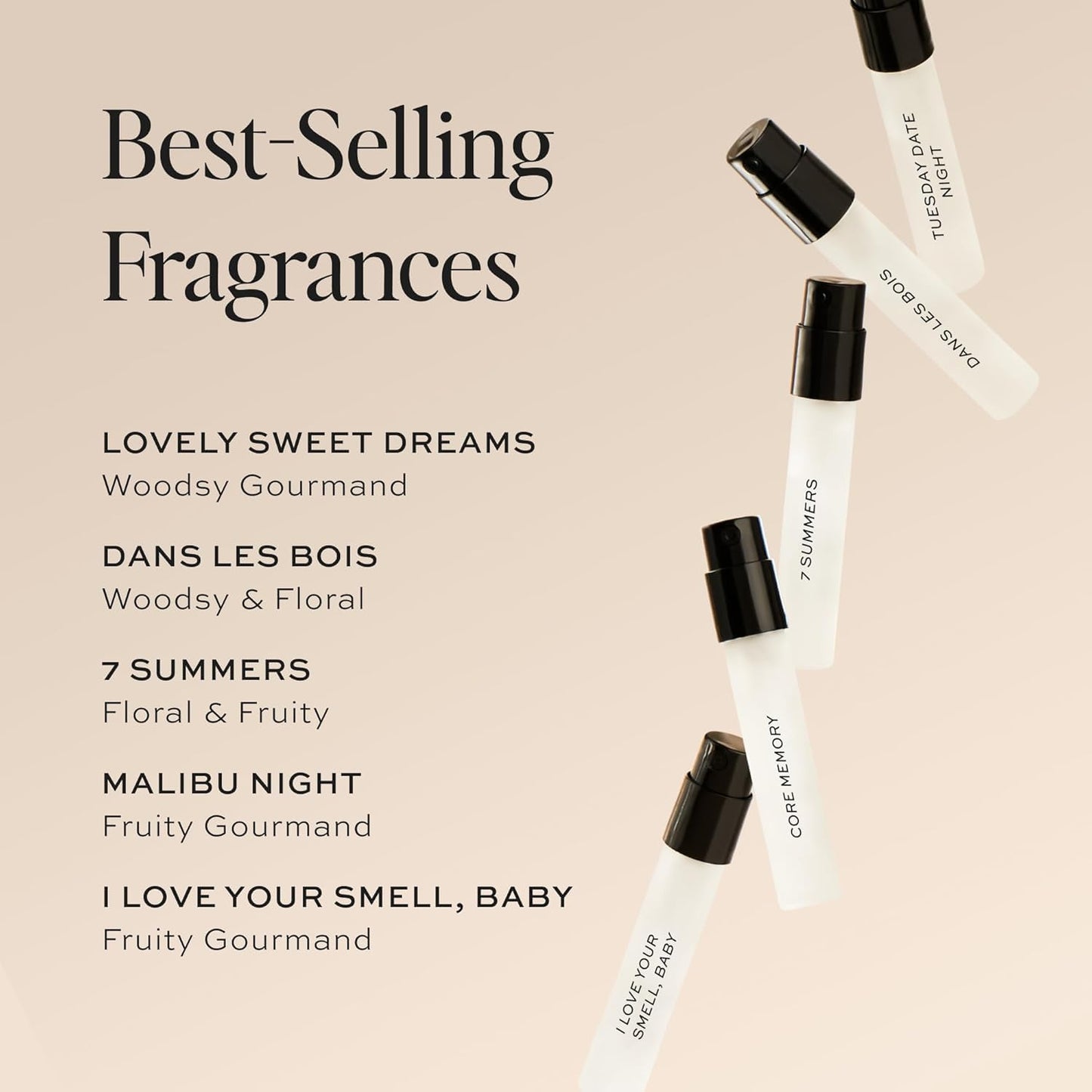 DIME Beauty Eau de Toilette Perfume Sampler - Hypoallergenic Clean Scents | Set of 5 x 2ml