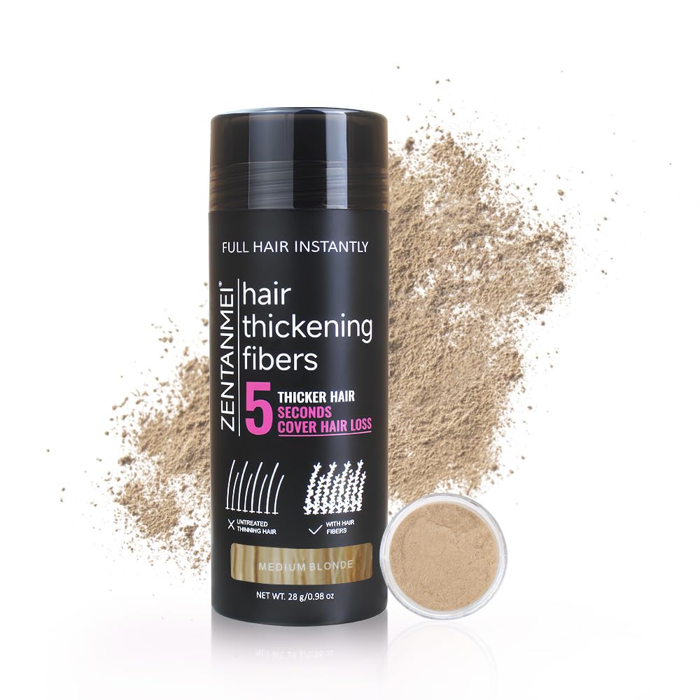 Hair Building Fibers for Thinning Hair - All-Natural Volume Powder | 0.98 Oz Gray Bald Spot Concealer for Men & Women