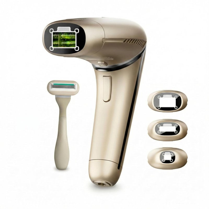 Silk'n 7 IPL Hair Removal Device for Women and Men, FDA-Cleared Permanent Hair Reduction at Home, 360° Rotating Head, Galvanic + IPL Technology, 3 Smart Attachments, Skin Tone Sensor, Painless, Gold