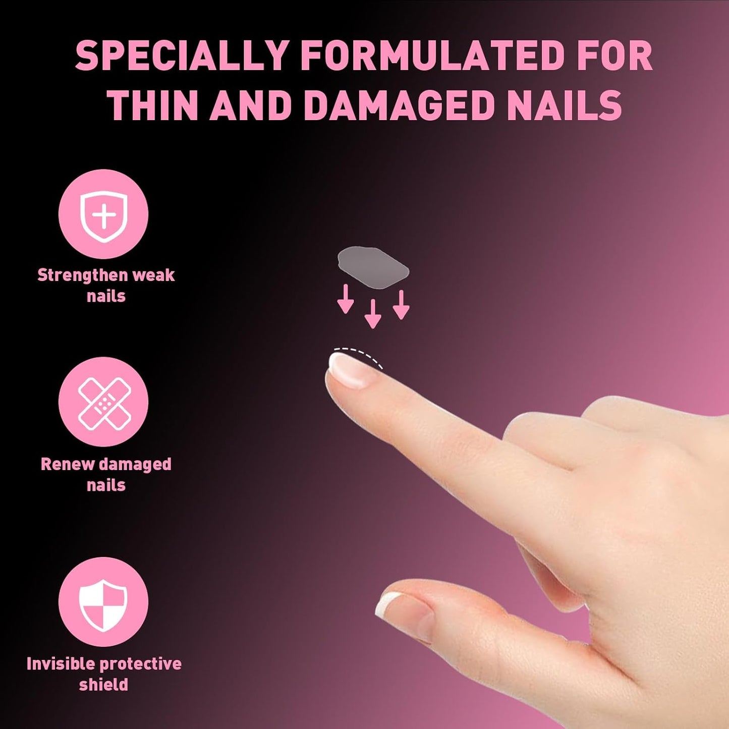 Nail Repair Patches - Upgraded Invisible Sheets for Damaged Nails | Easy-to-Use Recovery Layer, Various Sizes