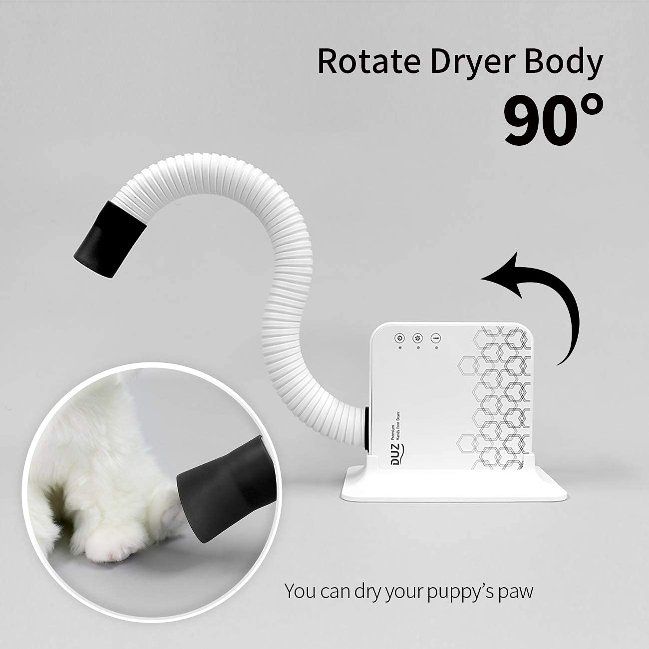 DUZ V2 Super Quiet Hands-Free Pet Dryer: Low-Noise Dog Dryer for Grooming, Reduces Labor & Stress, Ideal for Small Dogs and Cats, 1-Year Warranty