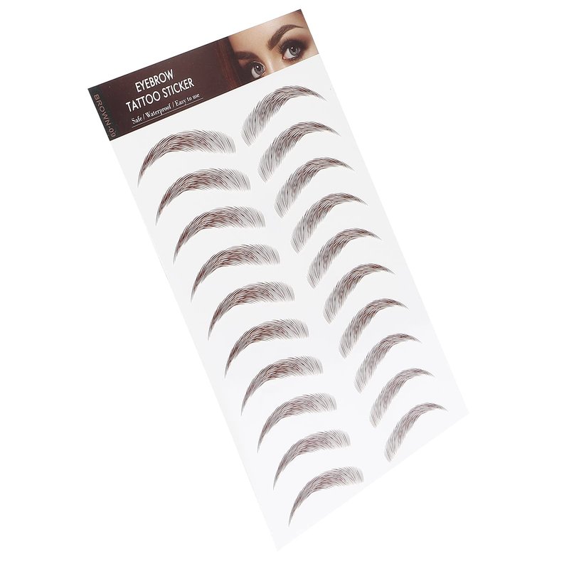 6D Eyebrow Sticker Professional Eyebrow Transfer Sticker Eyebrow Makeup Tool for Women and Girls (Brown)(BROWN-09)