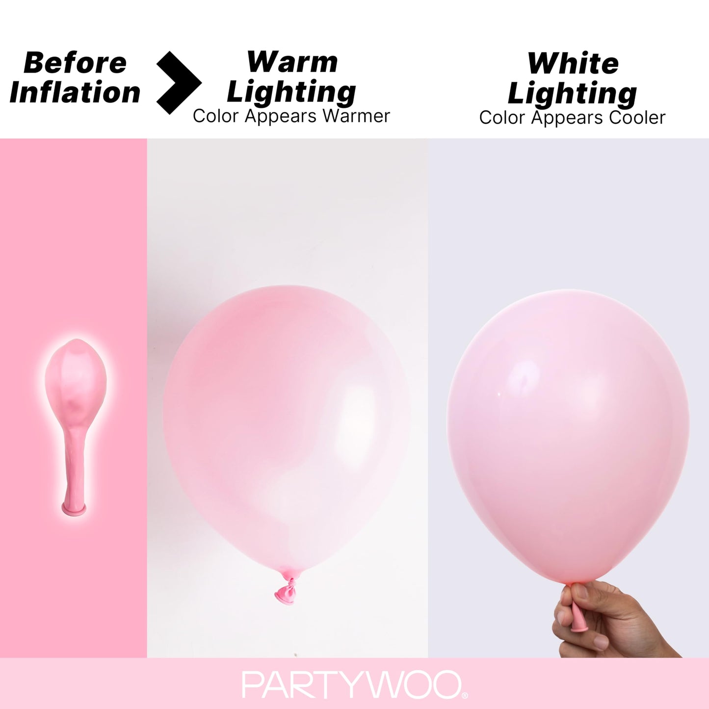 PartyWoo Light Pink Balloons 100pcs Pastel Pale Baby Pink Color
