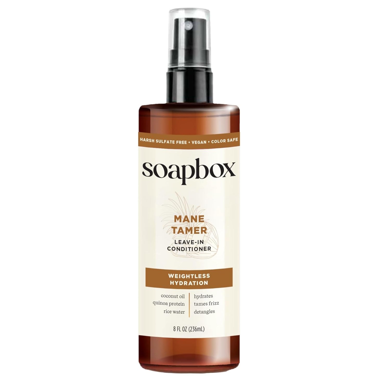 Mane Tamer Leave-In Conditioner Spray - Smooth Flyaways & Add Shine | Paraben-Free, Vegan - 8 oz