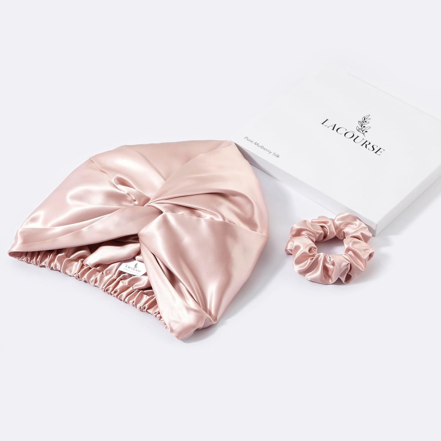 22 Momme 100% Mulberry Silk Bonnet - Anti-Slip Double-Layered Design for Curly Hair | One Size (21-24 Inch) - Pink