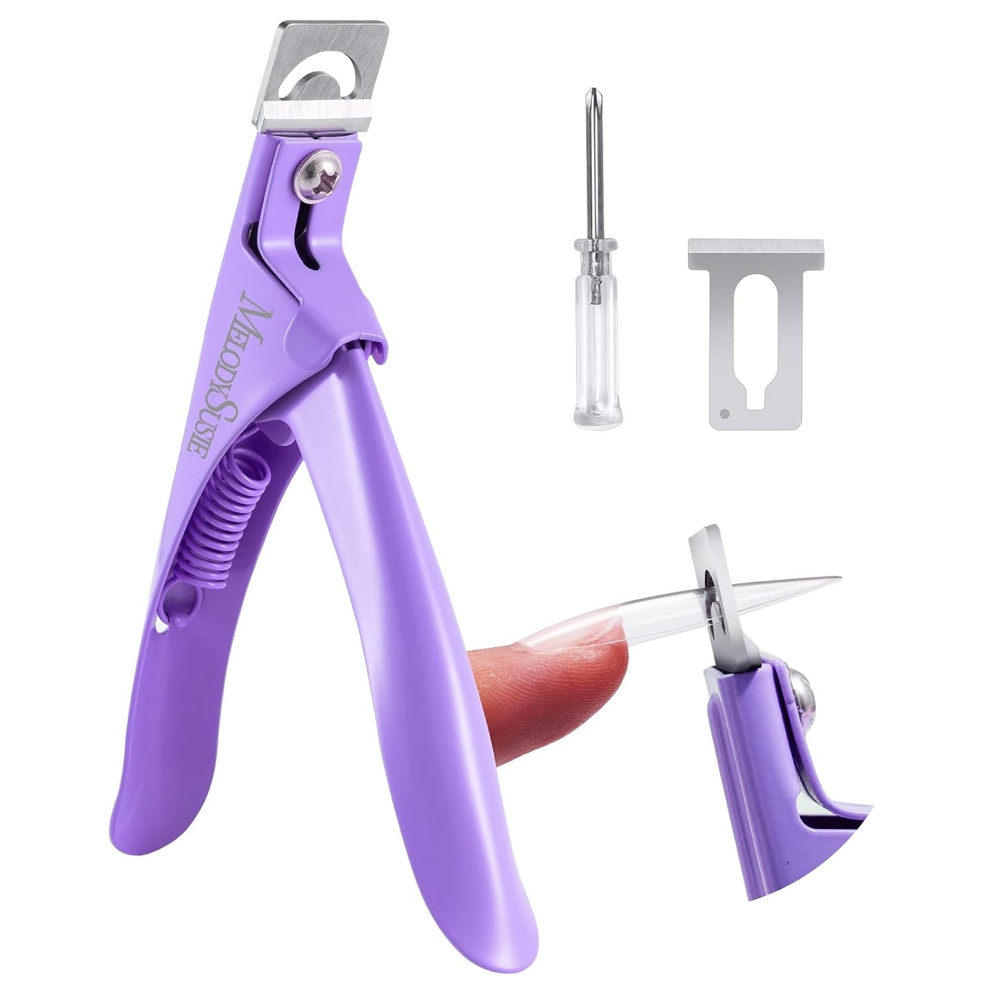 Acrylic Nail Clippers - Adjustable Stainless Steel Trimmer for Fake Nails | Manicure Tool in Plum