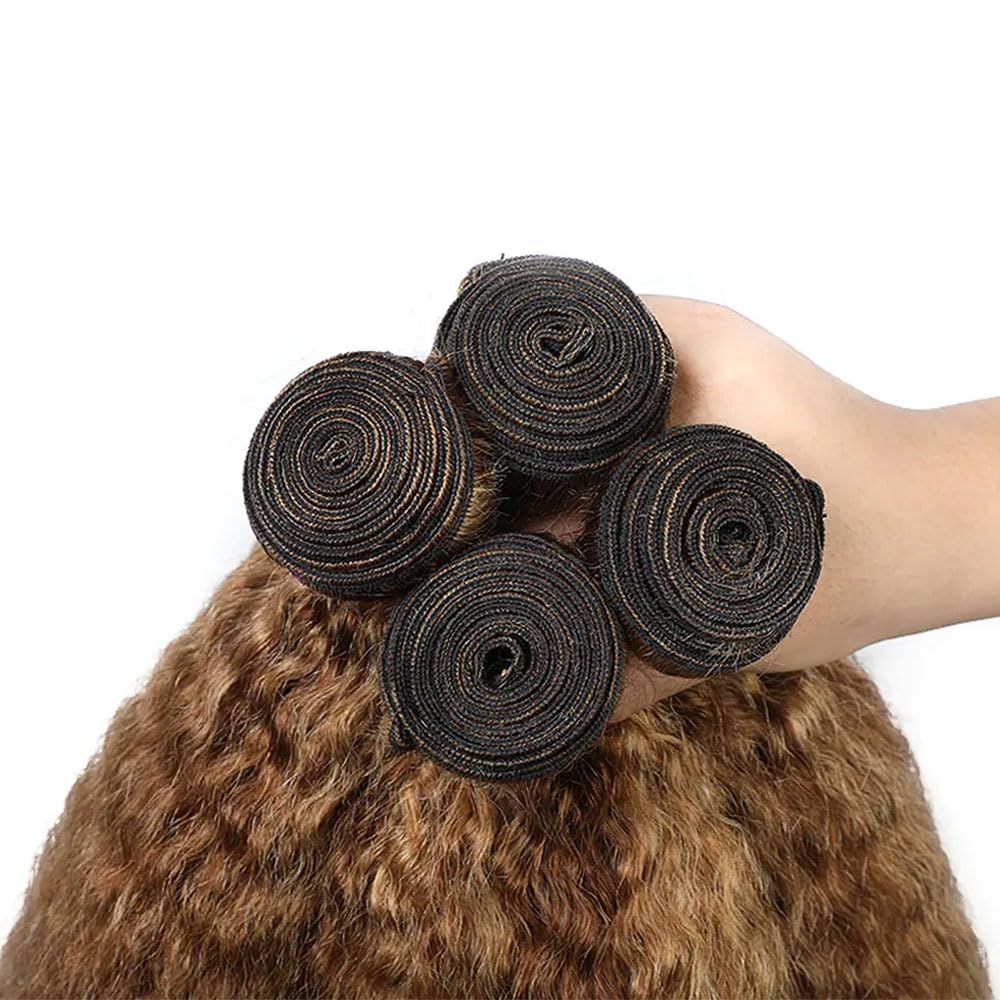 22 24 26 Inch P4/27 Highlight Blonde Bundles Human Hair Yaki Straight 3 Bundles Brazilian Remy Hair 50 Grams/Bundle 10A Grade Unprocessed Virgin Hairs Blonde Kinky Straight Bundle Weaves Extensions