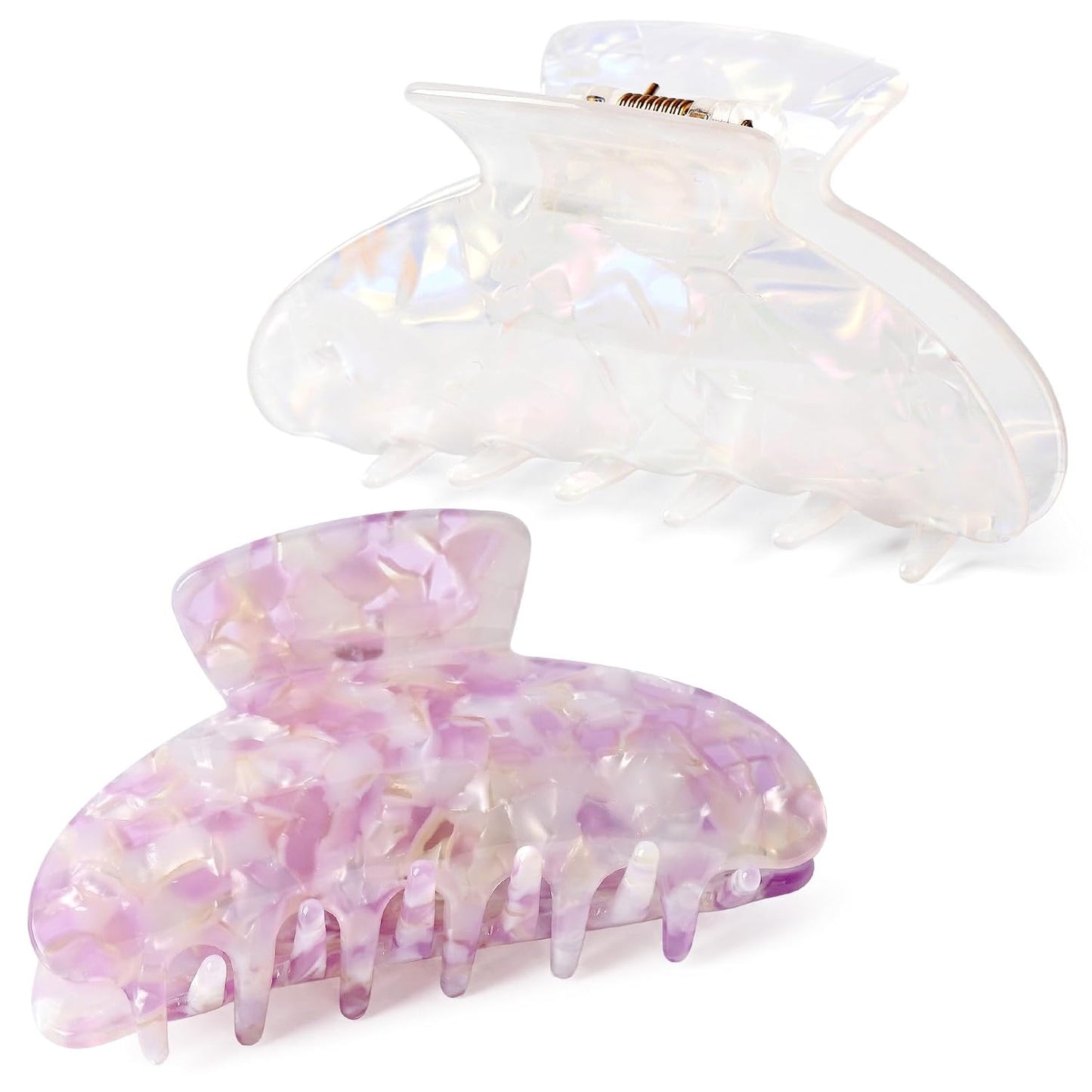 Hair Claw Banana Clips - Tortoise & Leopard Print Celluloid Barrettes | Large Fashion Accessories for Women