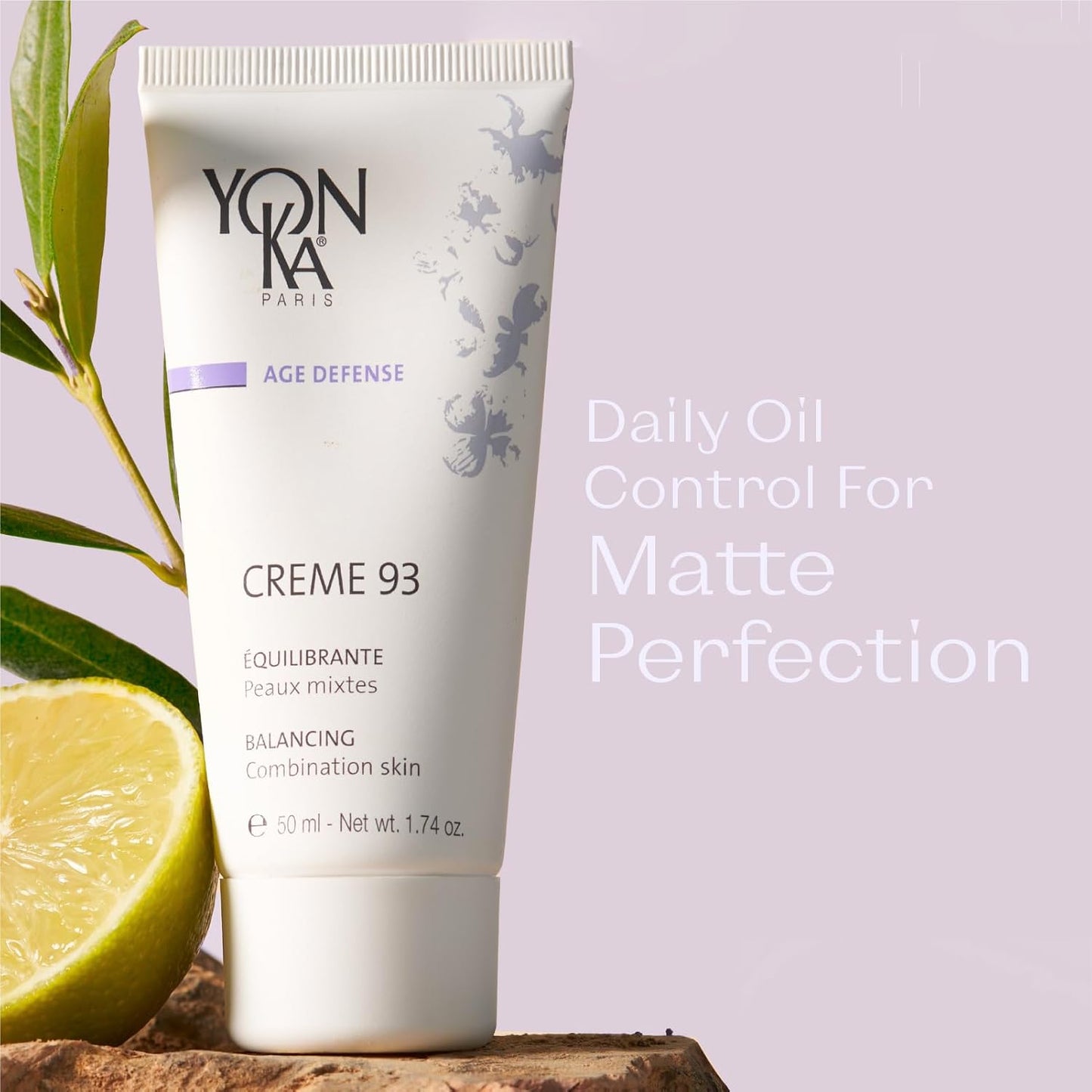 Yon-Ka Creme 93 Mattifying Moisturizer - Balancing Facial Cream for Oily Skin | Vitamins A, C & E | 1.74 oz