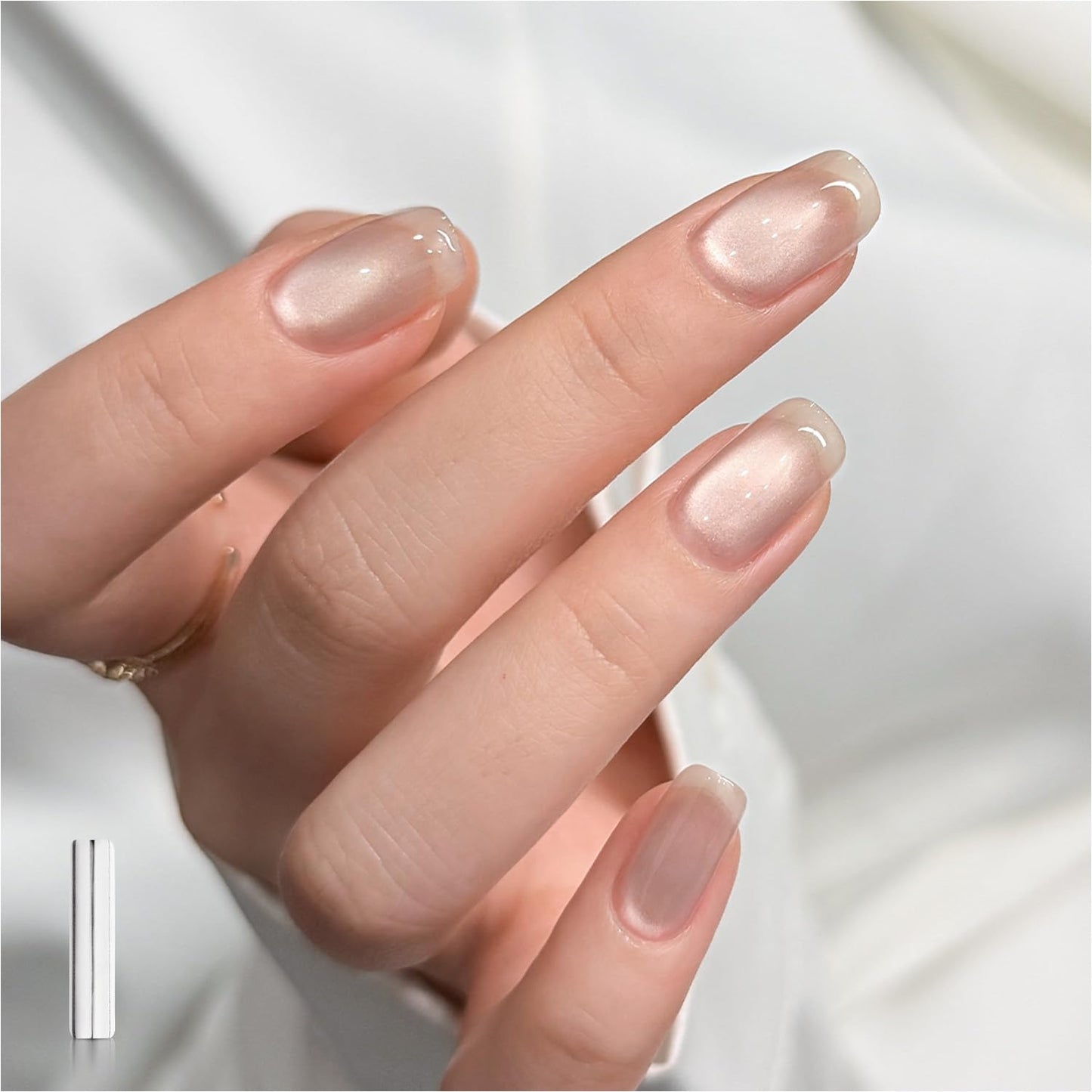Glassy Cat Eye Gel Nail Polish - 16ml Holographic UV Gel with Magnet | Silvery Moonlight Reflective Finish