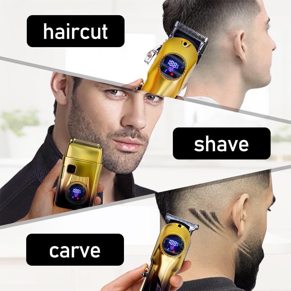 Professional Hair Clippers for Men - Versatile Hair Cutting Kit with LCD Display | Trimmer, Beard & Nose Hair Cutter