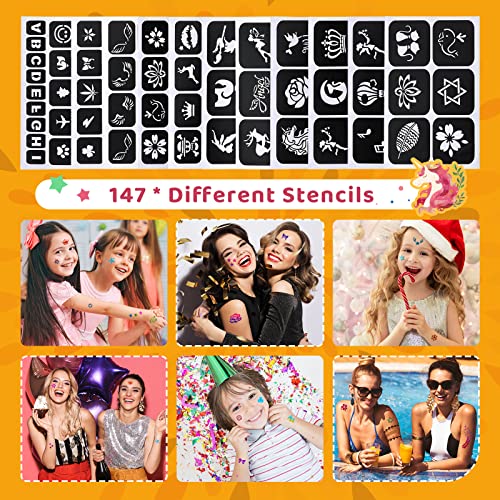 Bledras 30 Colors Glitter Tattoo Kit for Kids - Fun Temporary Tattoos