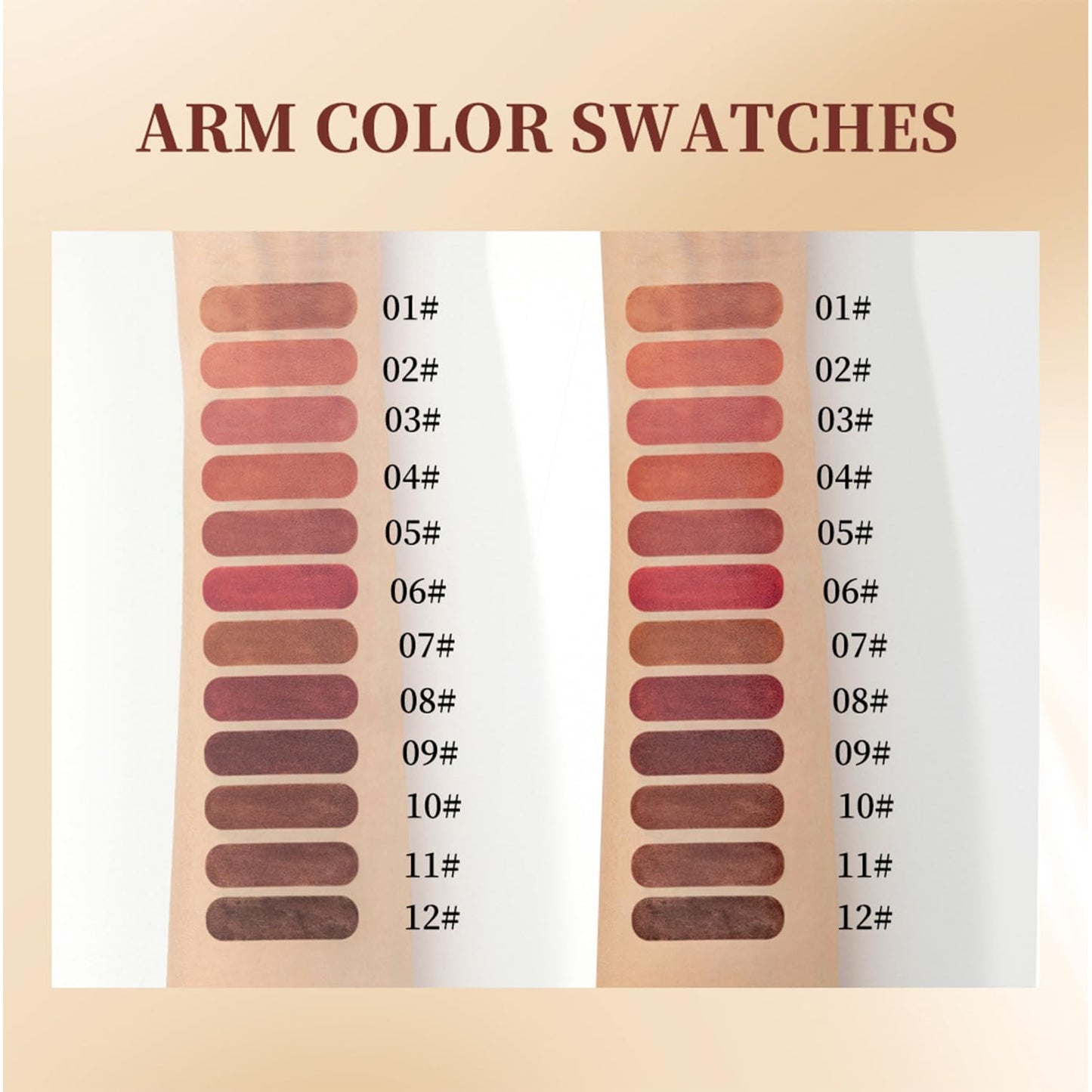 Matte Brown Lip Liner Pencil Set - 12PCS | Smooth, Long-Lasting Waterproof Lip Makeup & Eyeliner Kit