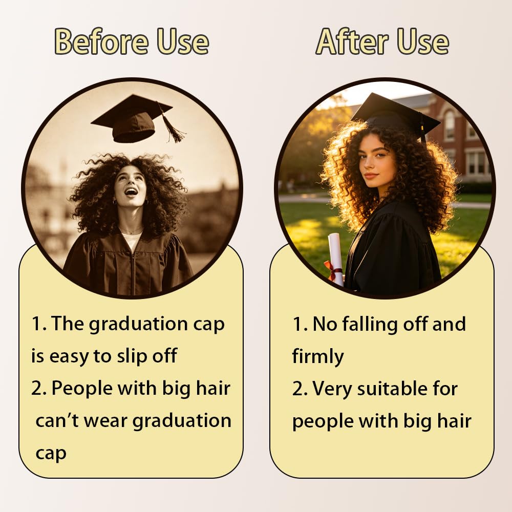 Graduation Cap Headband, Firm Anti-Fall Grad Cap Headband for Graduation Insert, Graduation Cap decorations Hat Accessories Graduations Gifts for Graduates, Students, Women Graduations Ceremonies