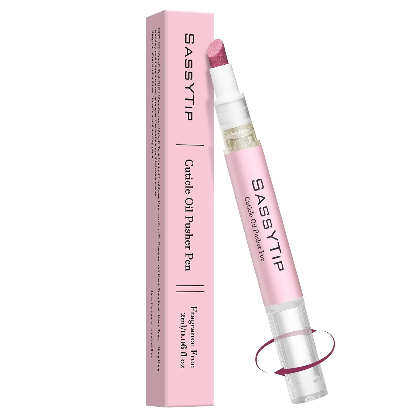 Ceramic Cuticle Pusher & Oil Pen - Gentle Cuticle Remover for Dry Nails | 2ml Rose & Lavender Scent