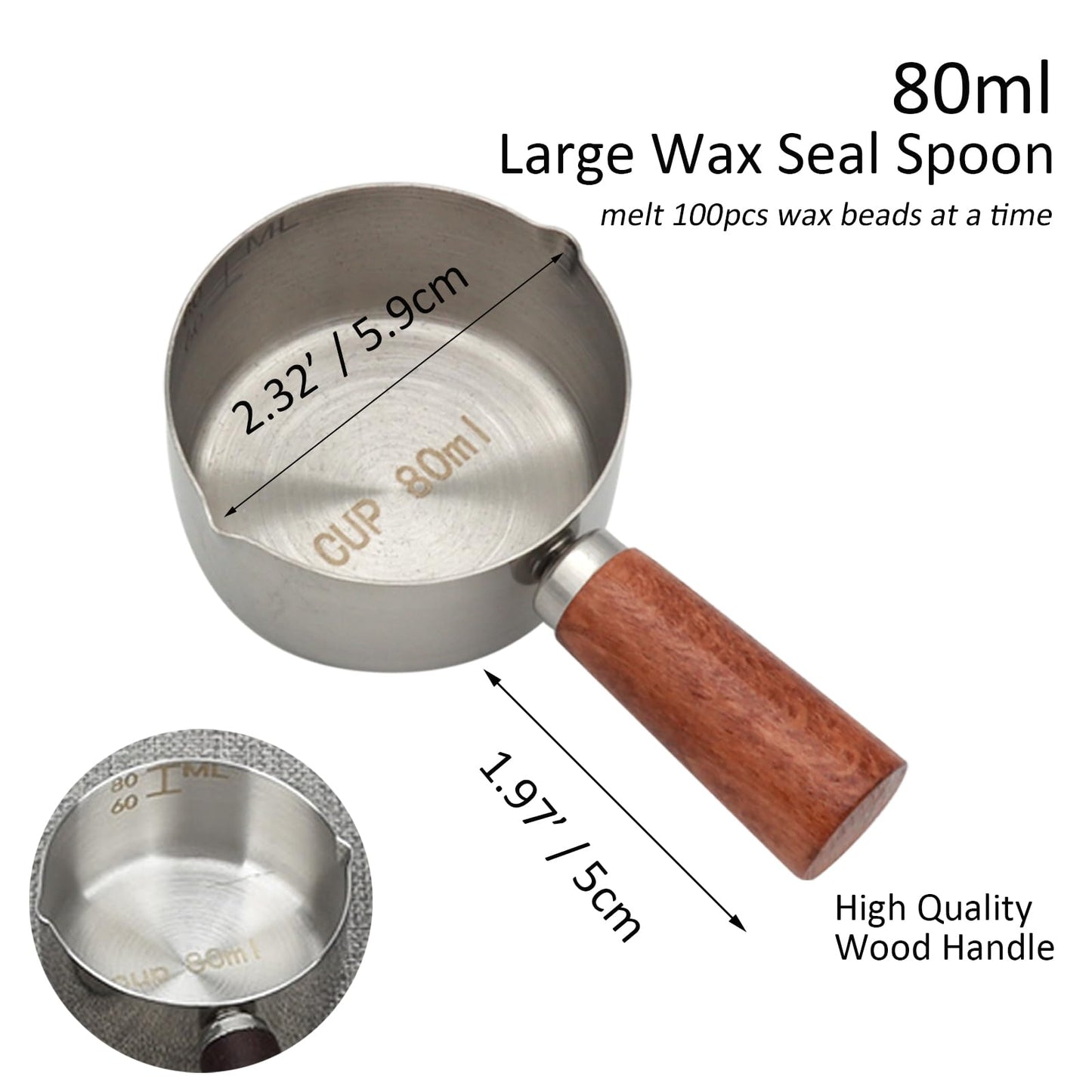 Andotopee Electric Wax Seal Warmer and Spoon Kit with 80ml Spoon, Non-Stick Sealing Wax Spoon, Tinfoil for Fast Melting Beads and Sticks - Sealing Melting Furnace Set for Stamp Seals Craft, Purple