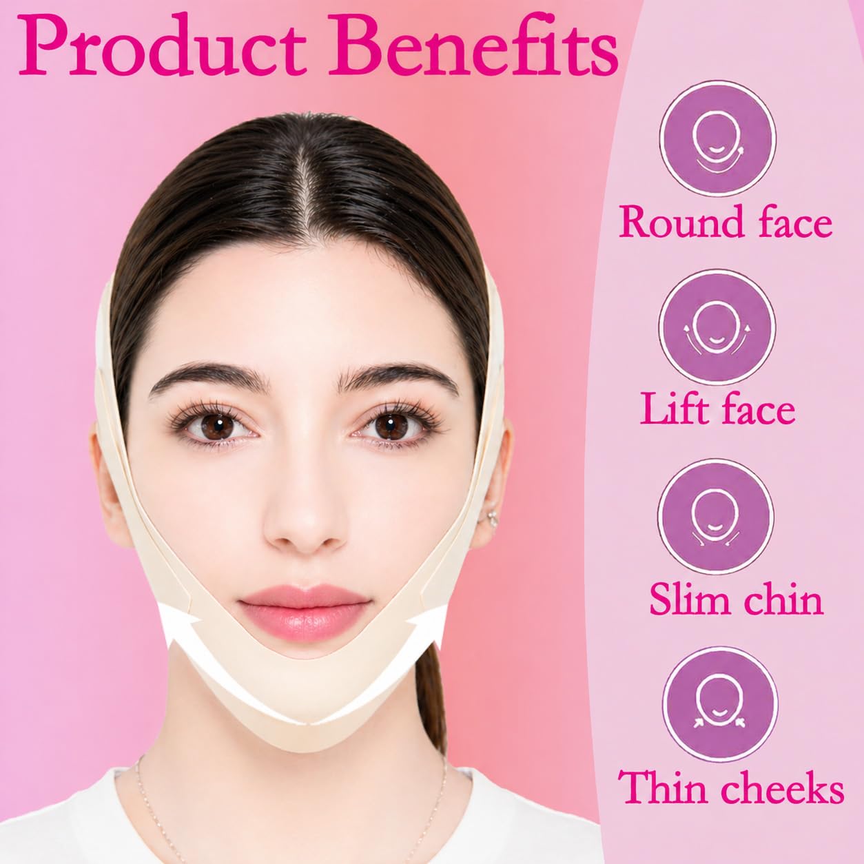 V Line Lifting Mask Chin Strap for Sleeping, Face Lifting Strap, Chin Strap, V Line Mask, Jawline Shaper, Jaw Strap, Double Chin Reducer,Face Lift Tape & Snoring Solution (Beige.)