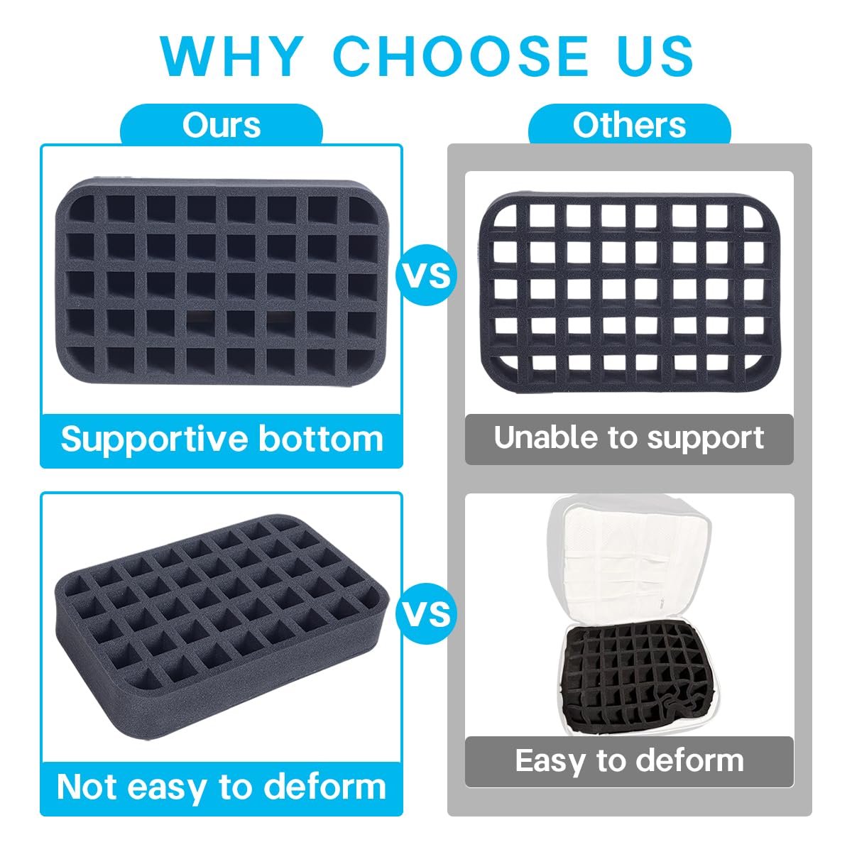 YAHOURWAT Nail Polish Organizer Holder Foam Pad with Slots for Storage 40 Bottles (15ml/0.5fl.oz) Nail Polish or Essential Oil Tray for Drawers Black