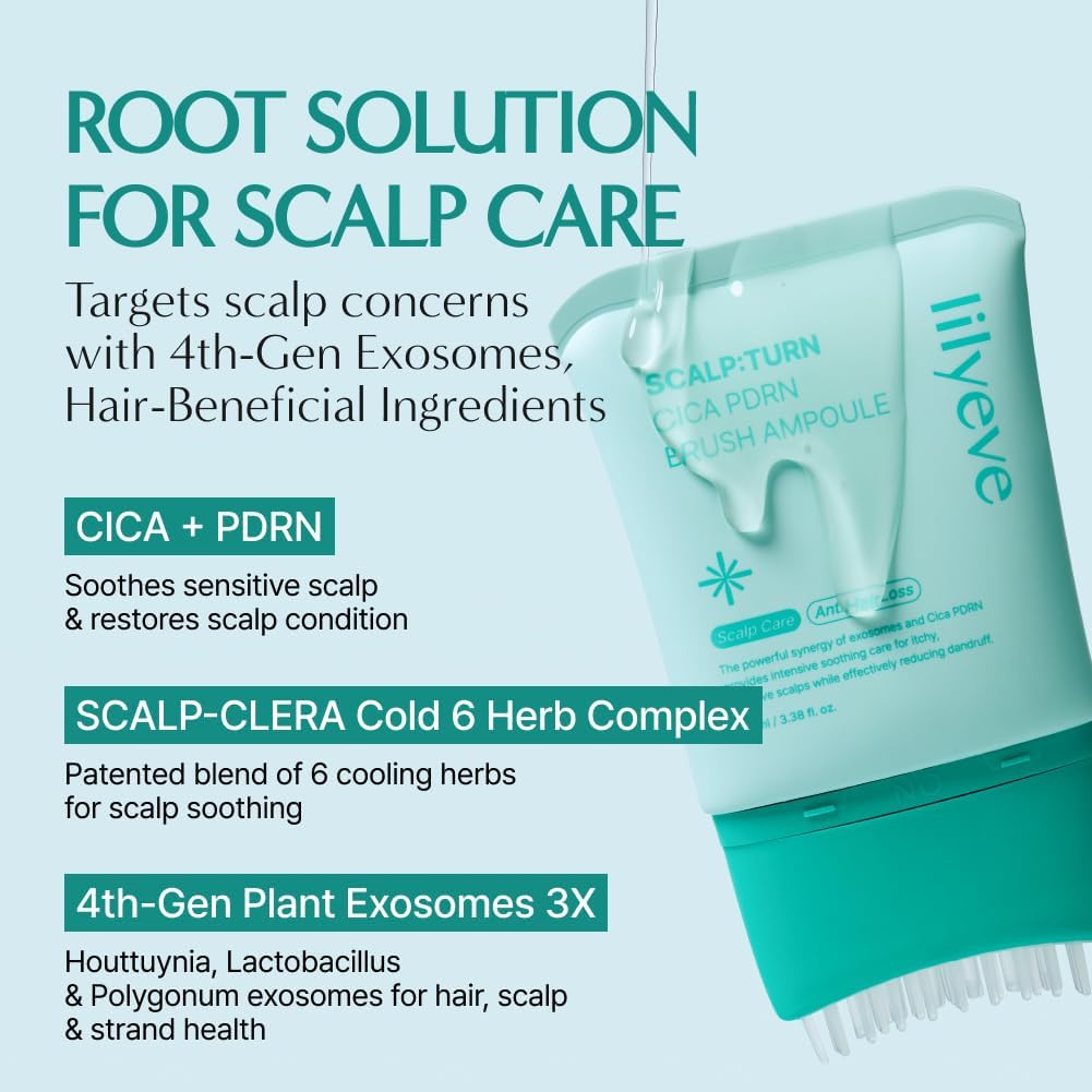 Lilyeve ScalpTurn Cica PDRN Scalp Serum - Strengthen Hair Roots & Relieve Itchy Scalp | 3.38 fl. oz