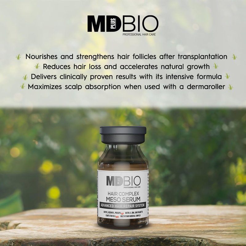 MD PLUS BIO Hair Care Meso Serum Kit 10 x 6 ml – Scalp Care Serum for Thinning Hair Appearance, Supports Stronger, Fuller-Looking Hair for Men & Women