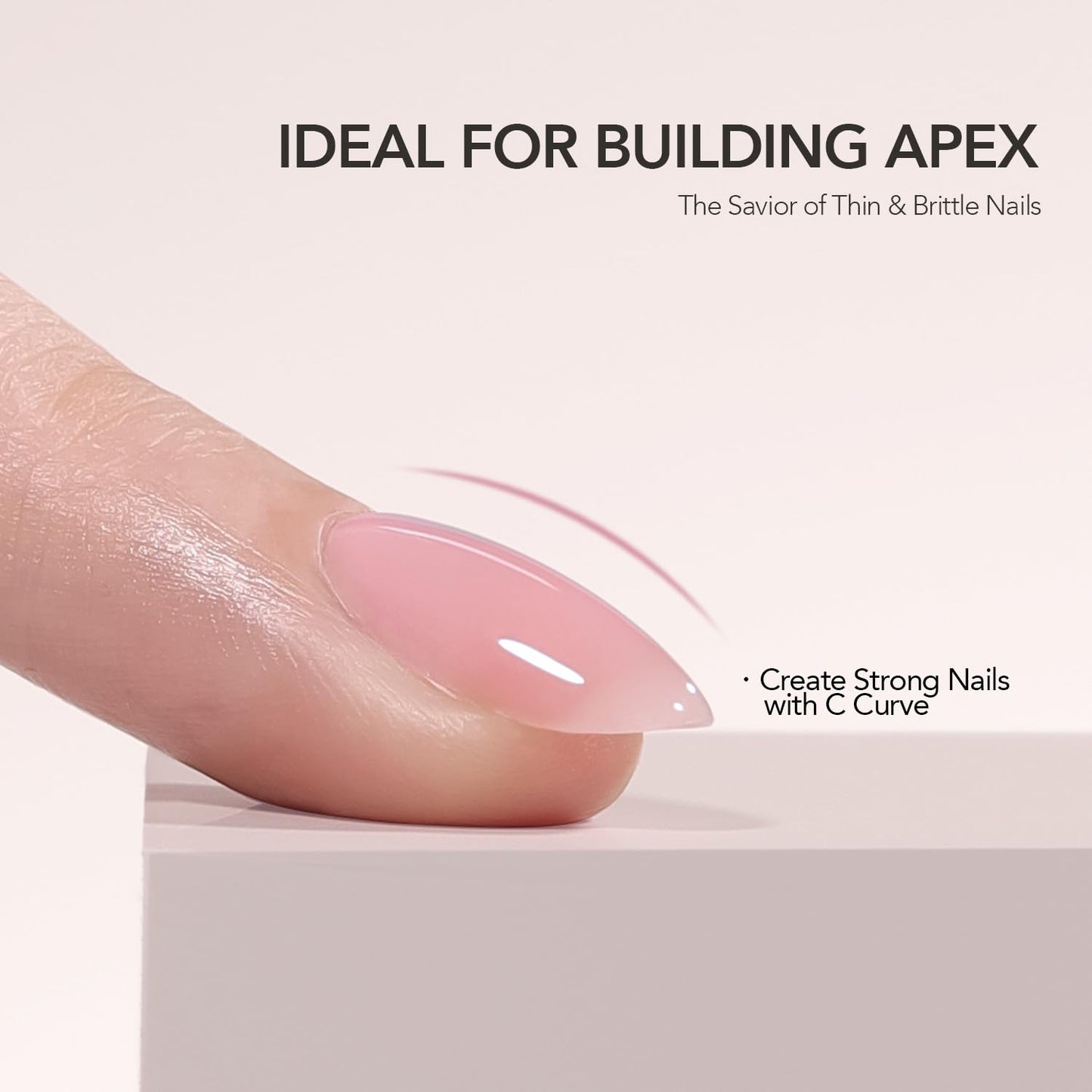 Colored Builder Base Gel - 4-in-1 Long Lasting Nail Strengthening | Nude Pink 30g with Brush