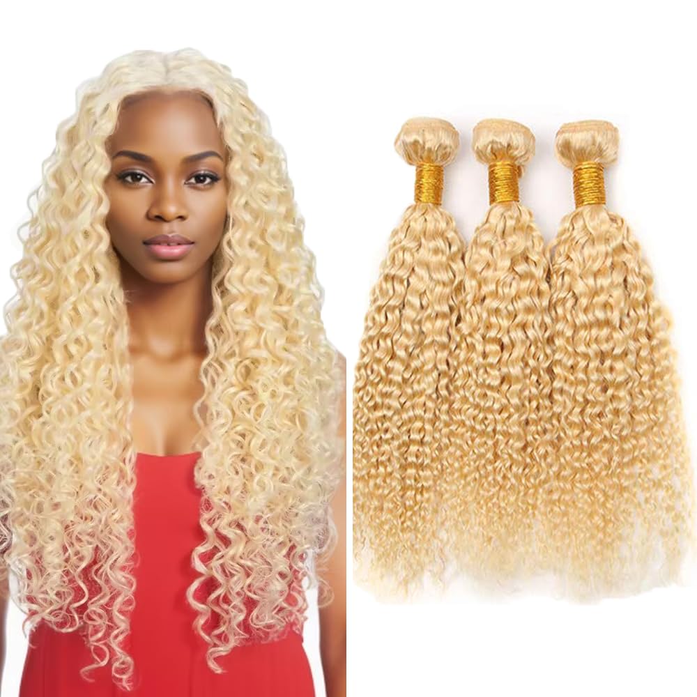 30 32 34 Inch Blonde Bundle 613 Water Wave Bundles Human Hair Unprocessed Virgin Hair 3 Bundles 613 Blonde Bundle Human Hair Extensions