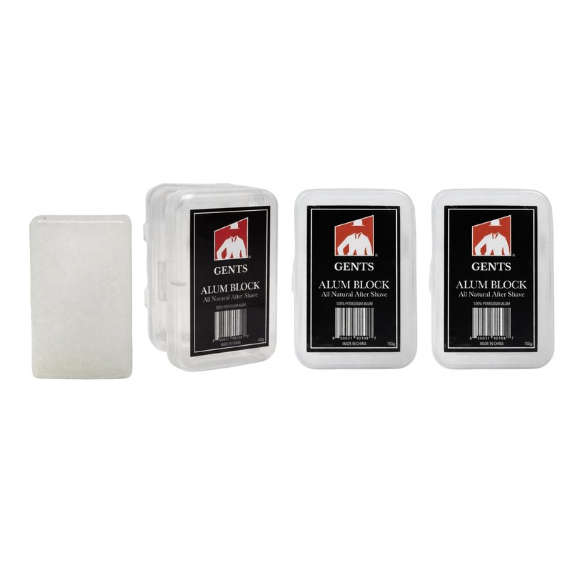 Gents Alum Block in Plastic Case | Upgrade Your Shave - Soothing Aftershave Solution for Shaving Razor Burn Relief - Travel Friendly Durable Plastic Case Included (3.5 Ounces Pack of 3)