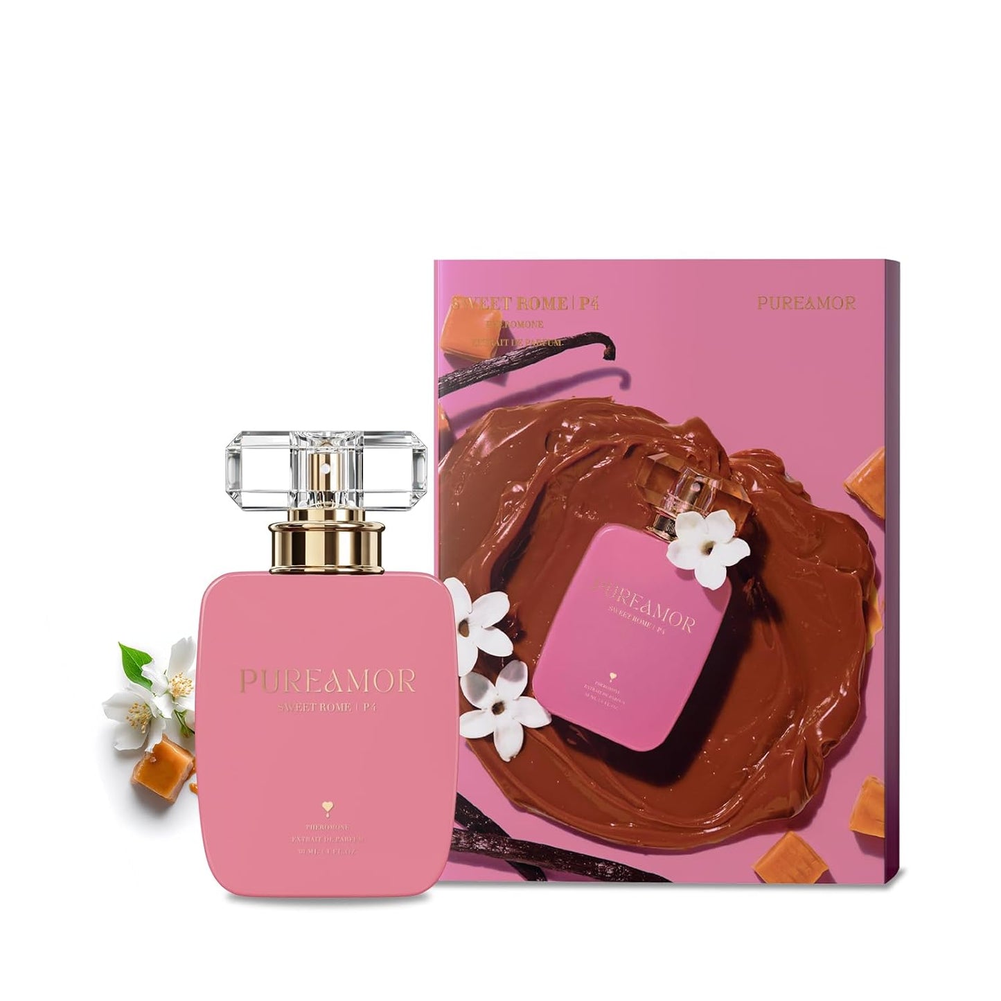 PUREAMOR Pheromone Perfume for Women - Amber Noir Extrait de Parfum | Long-Lasting Vanilla Amber Scent, 1.0 oz (30 ml)
