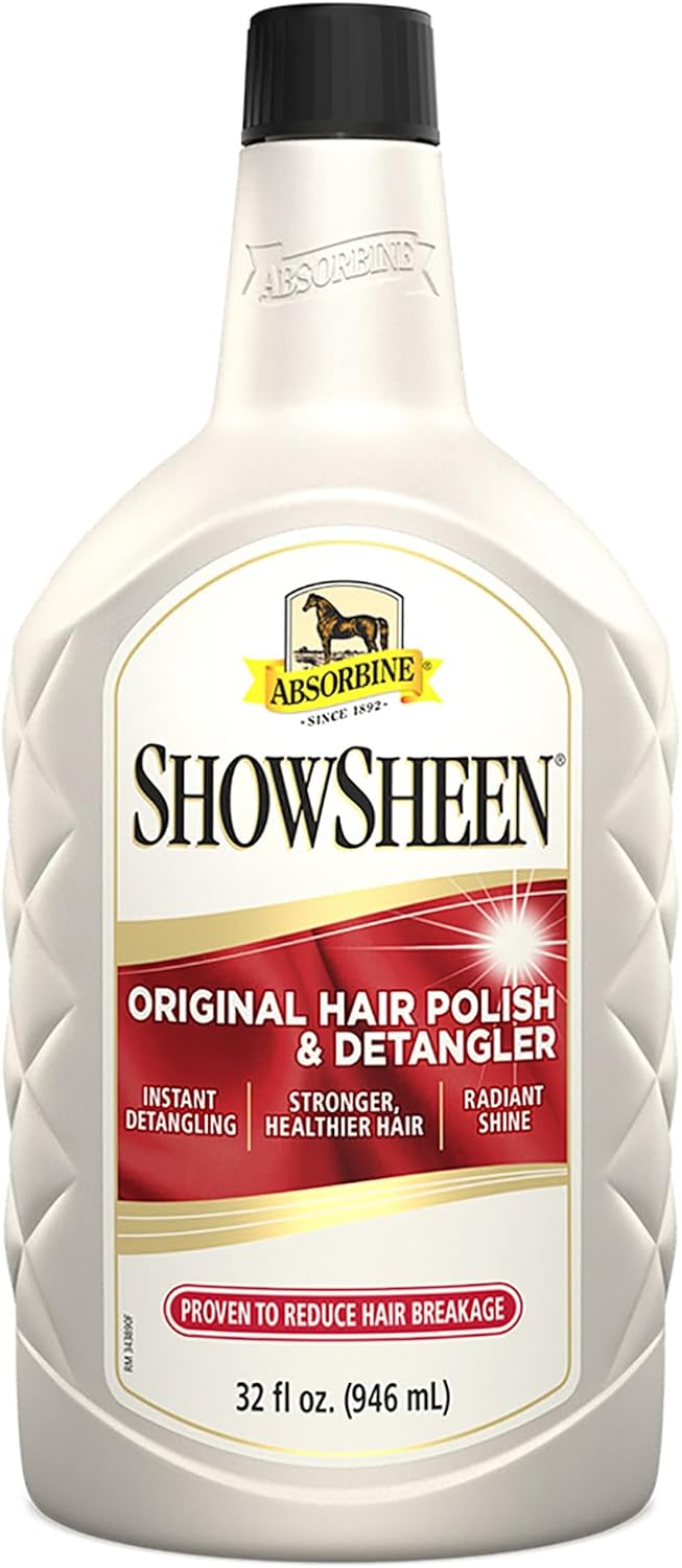 Absorbine ShowSheen Hair Polish & Detangler - 32oz Spray for Horses & Dogs | Instant Detangling & Shine