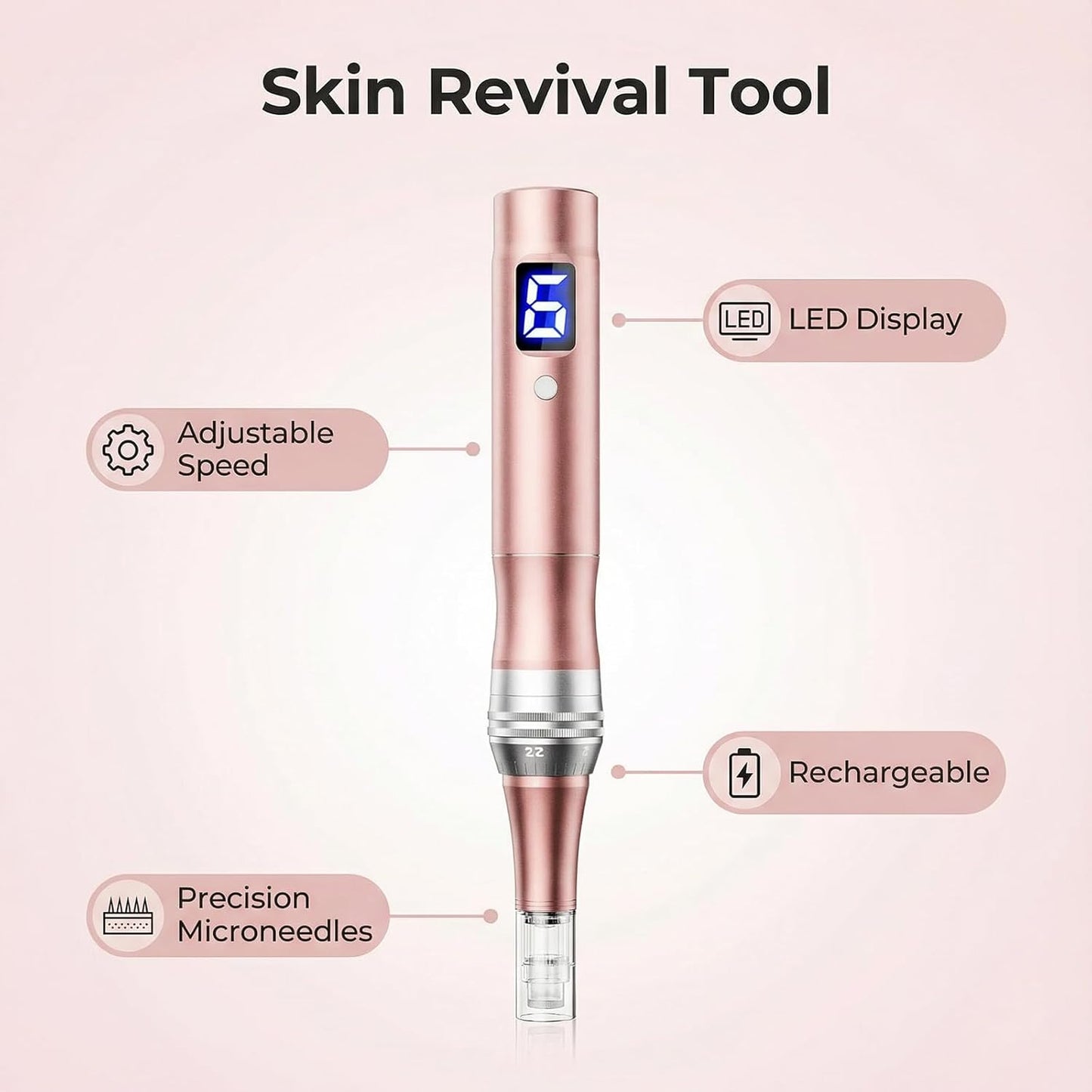 Microneedling Machine - Dermapen 0.25mm Electric Pen for Home Use | Professional Derma Roller Kit for Skin & Hair Care