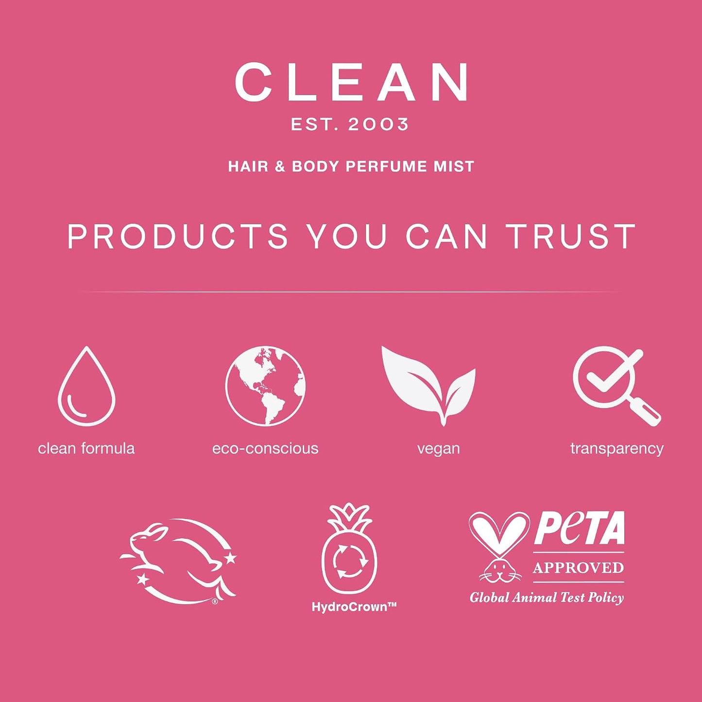 CLEAN Hair & Body Fragrance Mist - Hydrating Scent Spray for Long-Lasting Aroma | Vegan Formula